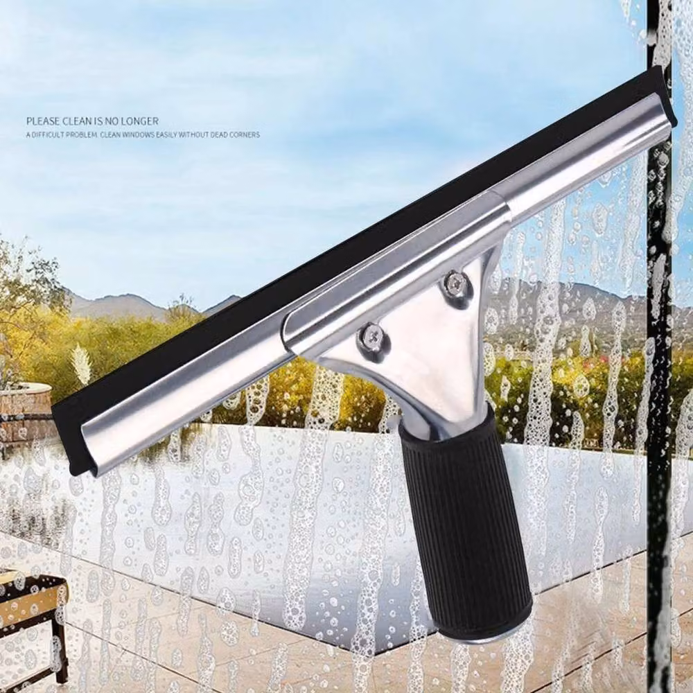 Kelvenix 14 inch Professional Window Cleaning Glass Rubber Squeegee with Refillable Metal Head, Black – 4