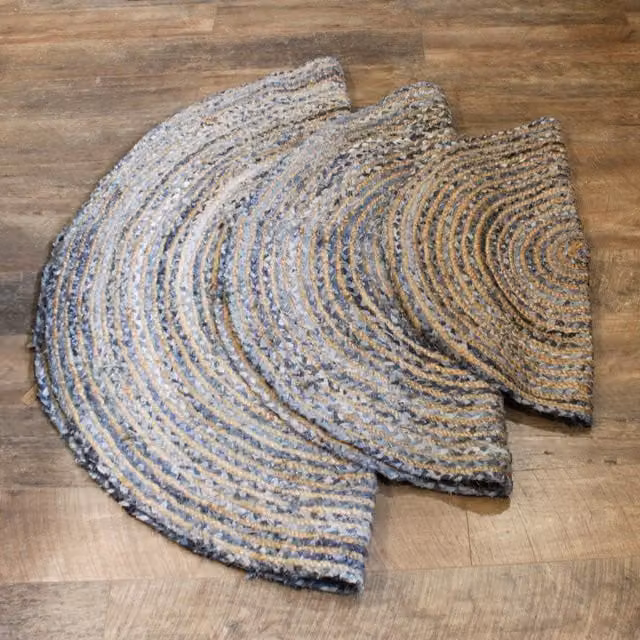 KDMK Boho Multicolour Jute and Cotton Rug in Yellow