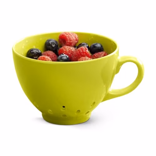 Zeal Melamine Berry Colander with Handles, Green, Diameter: 10 cm – 1