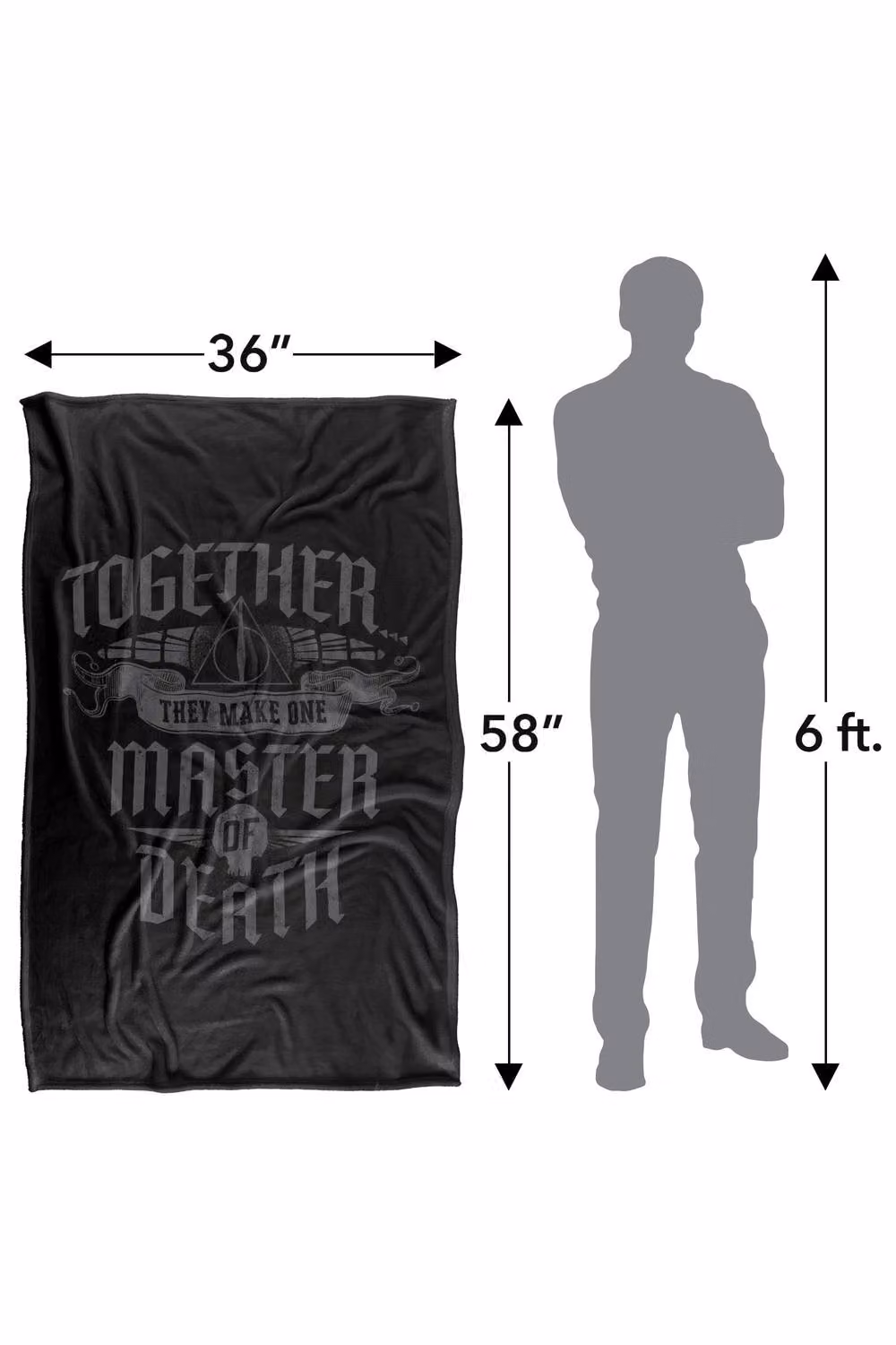 Warner Bros. Harry Potter Master of Death Super Soft Fleece Throw Blanket, Multicolour, W: 152.4 cm x L: 127 cm – 8