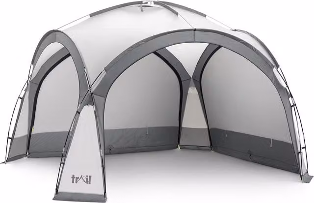 Trail Grey Outdoor Leisure Dome Shelter with Sides, UV Waterproof Camping Gazebo, W/D/H: 350 x 350 x 230 cm
