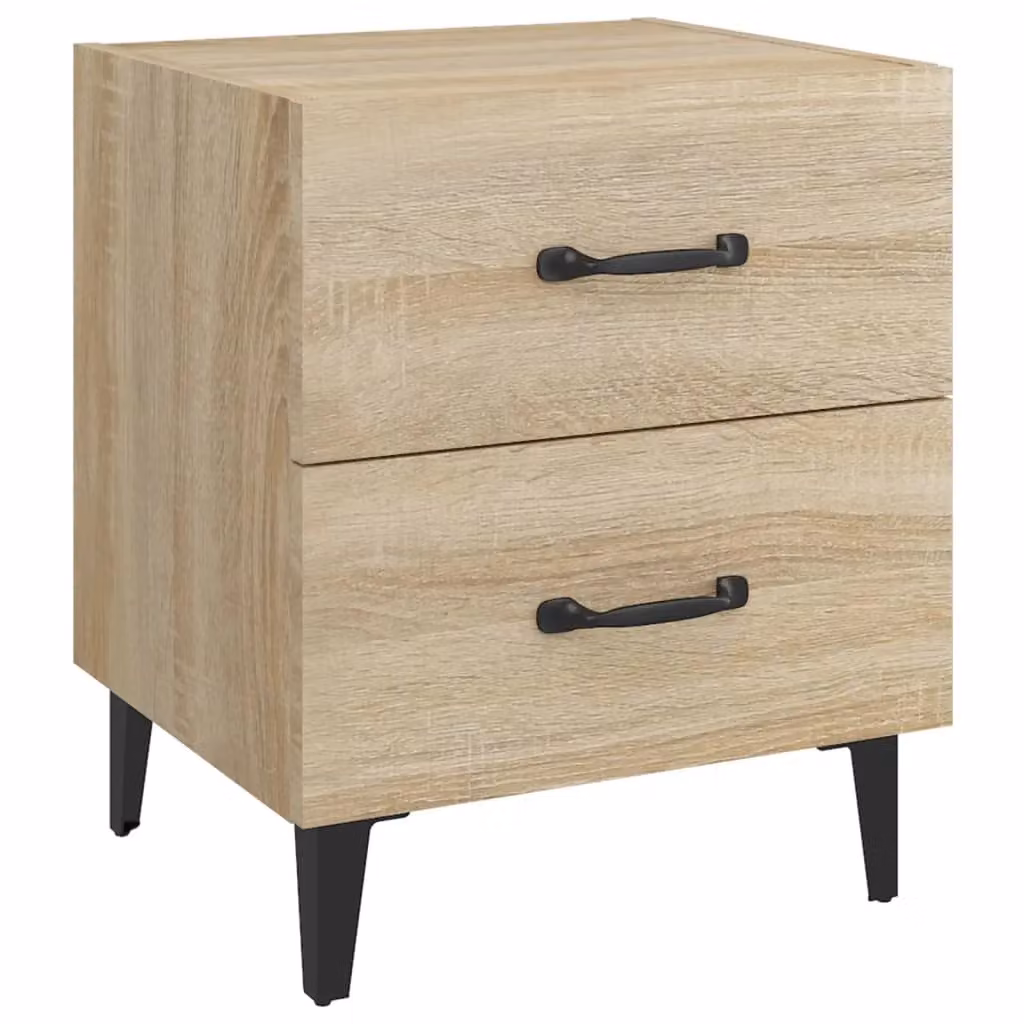 Berkfield Home Bedside Cabinet in Sonoma Oak, Brown, W/D/H: 40 x 35 x 47.5 cm – 2