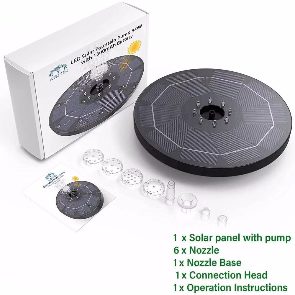 NESTLUNE Solar Powered Tabletop Bird Bath Fountain in Black, W/D/H: 100 x 15 x 15 cm – 3