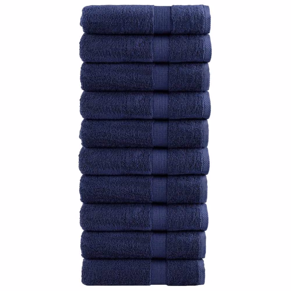 Berkfield Home SOLUND Premium Cotton Terry Shower Towels, 10 Pack, Navy Blue, W: 70 cm, L: 140 cm, 600gsm – 2