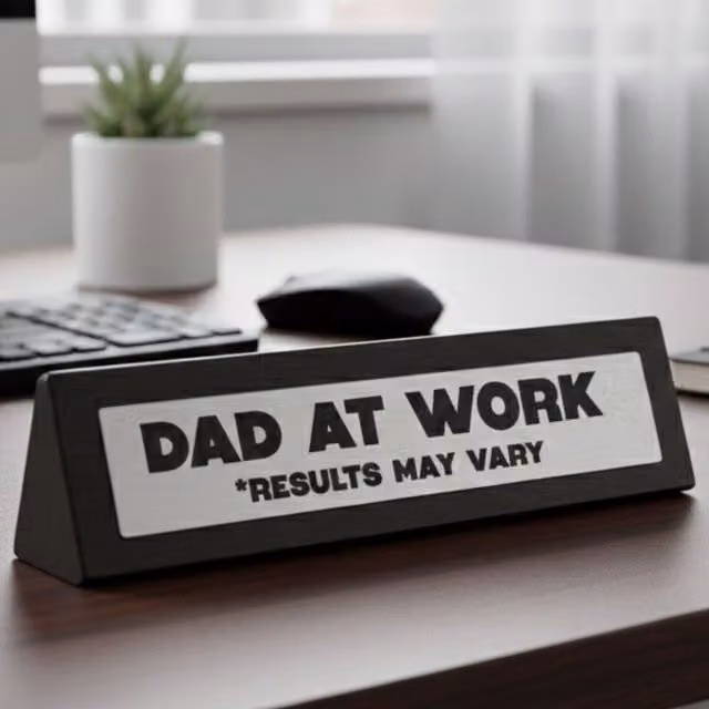 Boxer Gifts Dad at Work Funny Black Wooden Tabletop Desk Sign