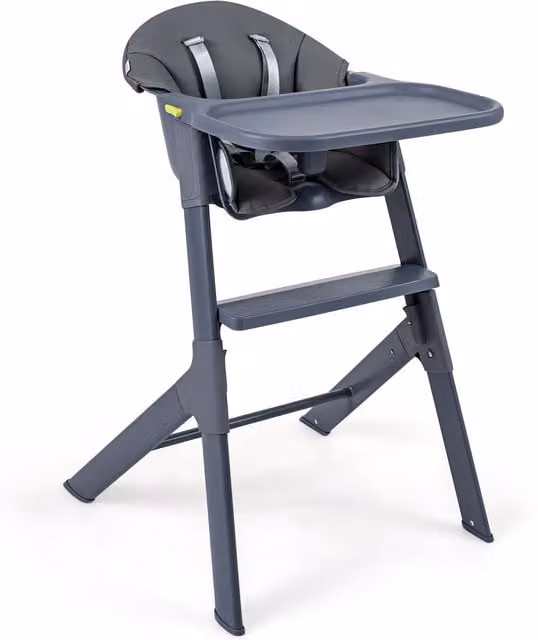 COSTWAY 3 in 1 Toddler Highchair with Adjustable Tray and Grey Synthetic Leather Cushions
