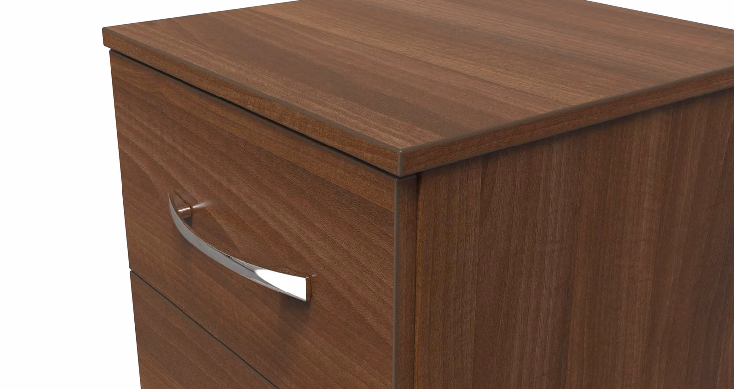 2 U Hampshire 3 Drawer Bedside Cabinet in Walnut – 3