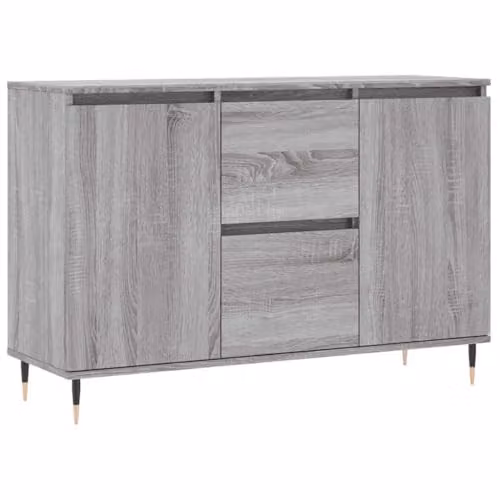 vidaXL Mid-Century Grey Sonoma Sideboard in Engineered Wood W/D/H: 101.5 x 35 x 70 cm