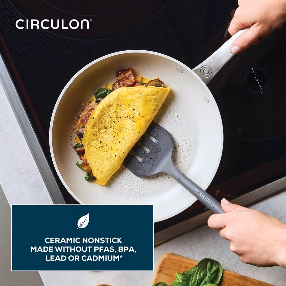 Circulon Halo 6 Piece Ceramic Non Stick Cookware Set in White – 3