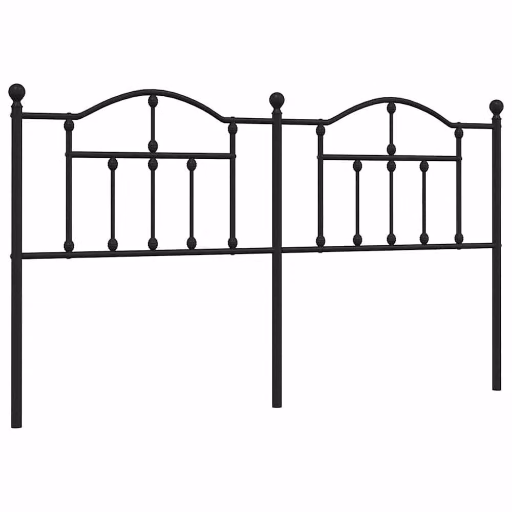 Berkfield Home Metal Headboard in Black – 2