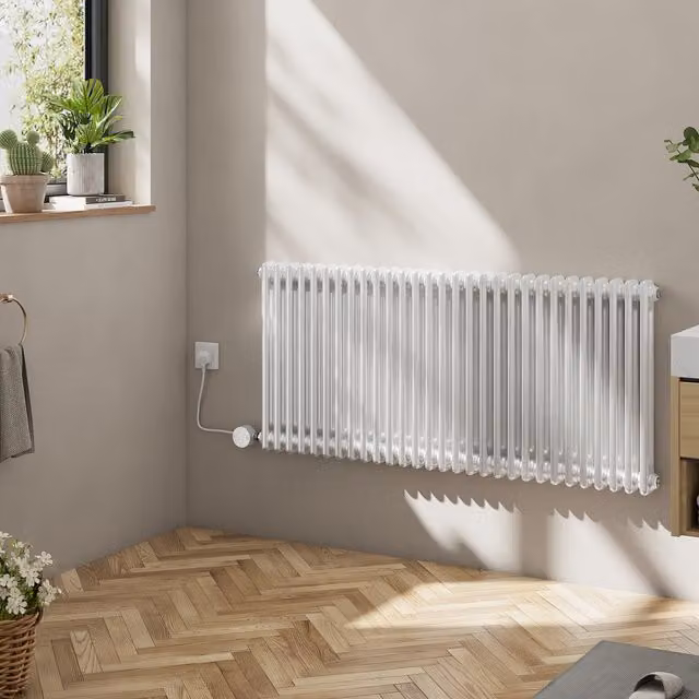 Livingandhome Wall-Mounted Electric Radiator with Thermostat and App Control, White, Width: 119 cm
