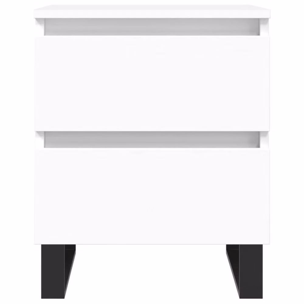 Berkfield Home Set of 2 White Bedside Cabinets in Engineered Wood W/D/H: 40 x 35 x 50 cm
