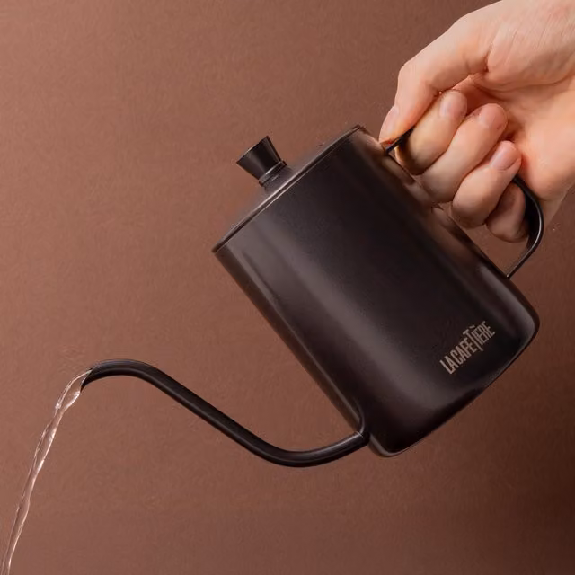 La Cafetire Gooseneck Coffee Pour Over Pot, Black