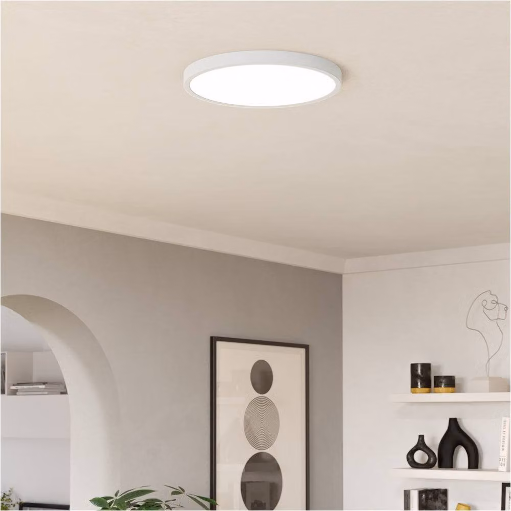 Loops 2 Pack Modern Round White LED Ceiling Lights with Bulbs Included – 2