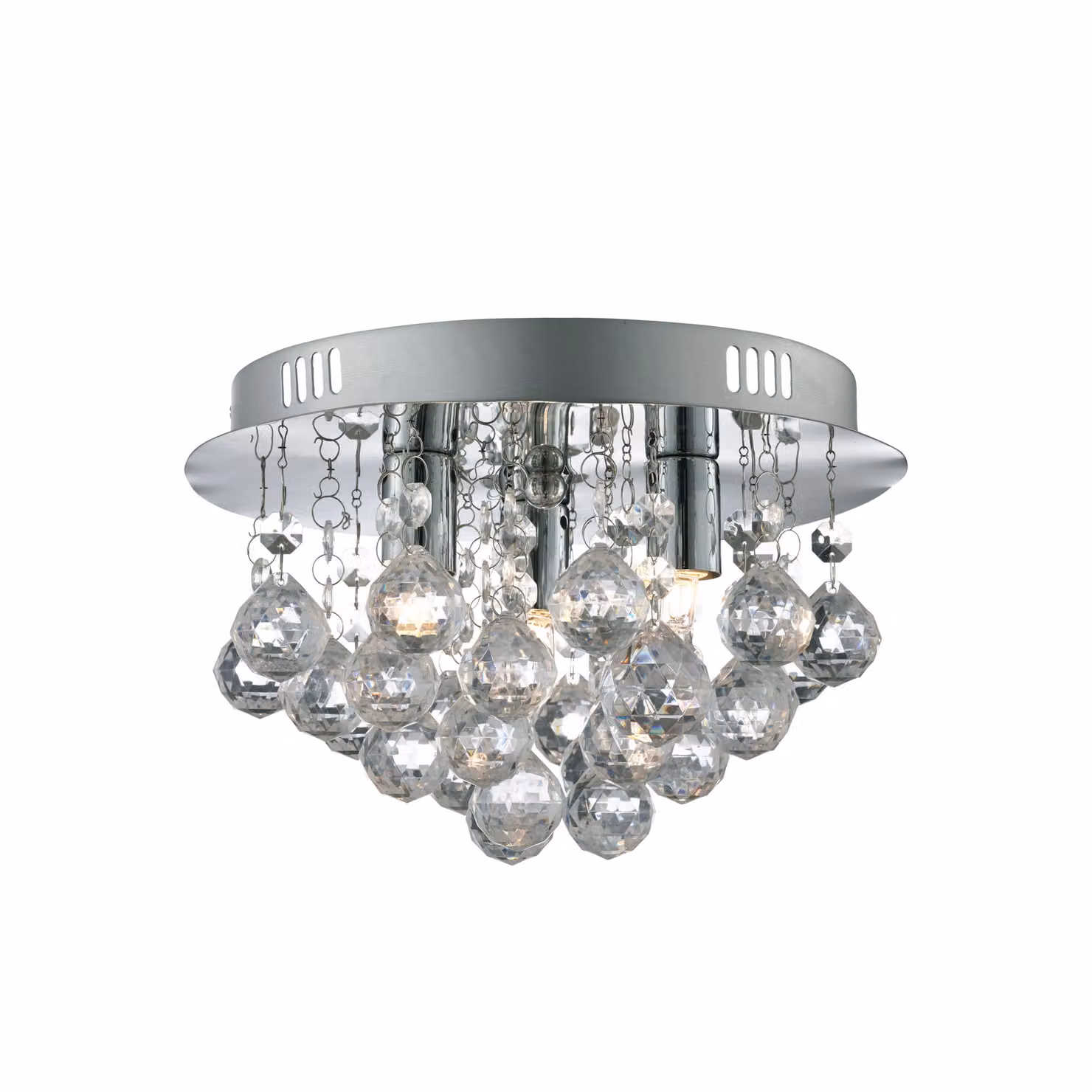Lighting Collection 3-Light Modern Flush Ceiling Light in Chrome and Silver with Clear Acrylic – 2