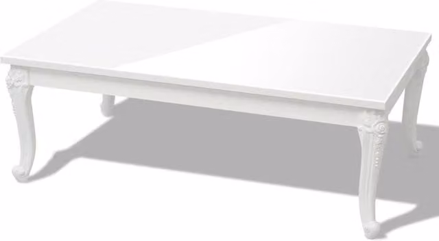 Berkfield Home High Gloss White Rectangular Coffee Table W/D/H: 115 x 65 x 42 cm
