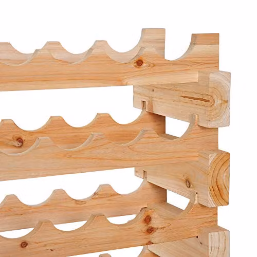 HOMCOM 6 Tier Pine Wood Wine Rack Holder in Light Brown, Holds 72 Bottles, W/D/H: 85 x 28 x 28 cm – 4