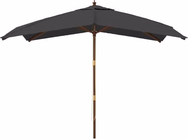 Berkfield Home Durable Garden Parasol with Wooden Pole, Anthracite, W/D/H: 300 x 300 x 273 cm – 1