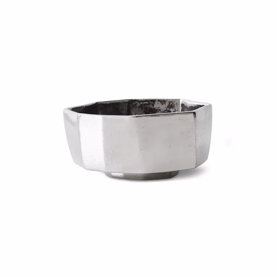 HKliving Chrome Mid Bowl in Silver