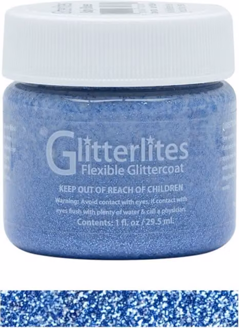 Angelus Glitterlites Acrylic Leather Paint in Baby Blue, 1 oz
