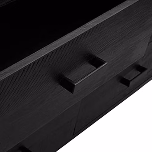 Bussandri Modern Black Solid Recycled Pinewood Sideboard W/D/H: 110 x 35 x 70 cm – 6