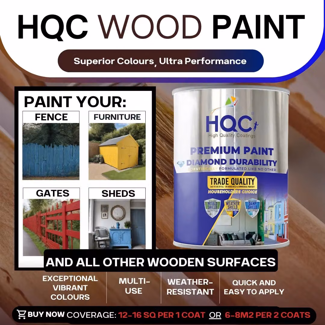 HQC Water Based Wood Paint in Marina Blue, 1L – 3