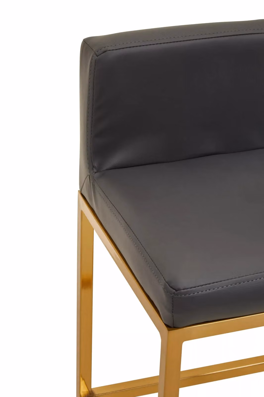 Orsina Baina Grey Faux Leather Bar Chair with Gold Metal Frame – 3