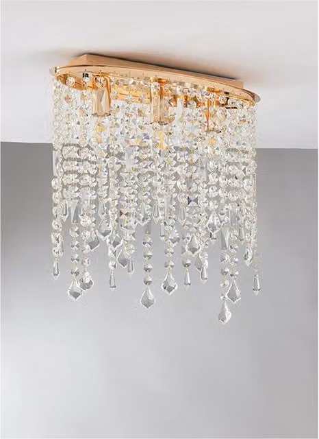 Netlighting BREEZE Gold Ceiling Light with K9 Crystals, Diameter: 40 cm, Height: 36 cm
