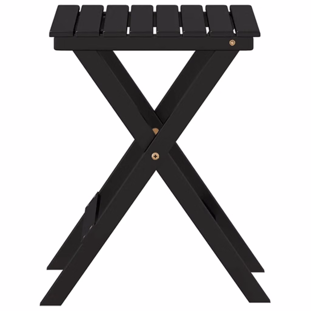 Berkfield Home Foldable Side Table in Black Lacquered Solid Poplar Wood – 4