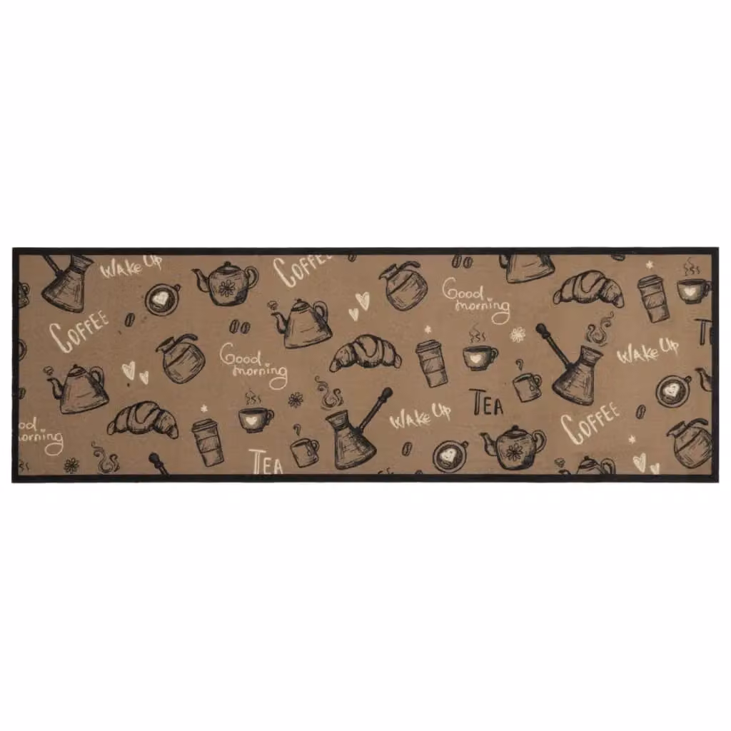 Berkfield Home Washable Morning Brown Kitchen Rug, W/D/H: 60 x 180 cm – 2