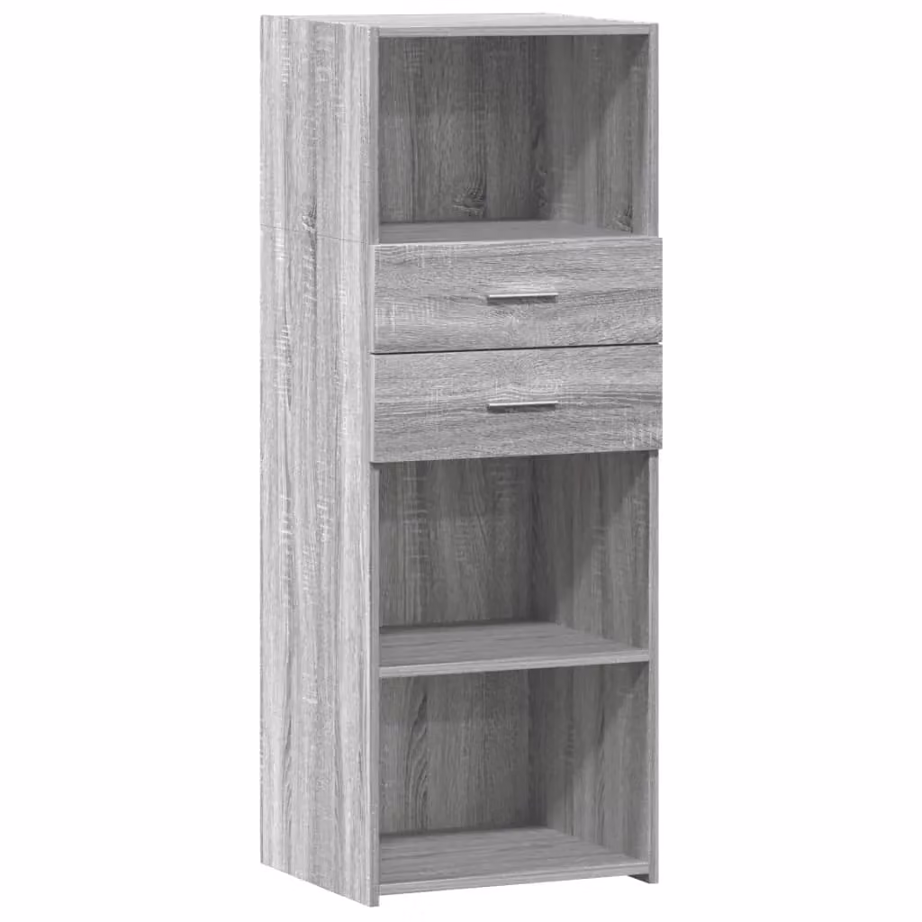 Berkfield Home Modern Grey Sonoma Highboard in MDF, W: 45 cm, D: 42.5 cm, H: 124 cm