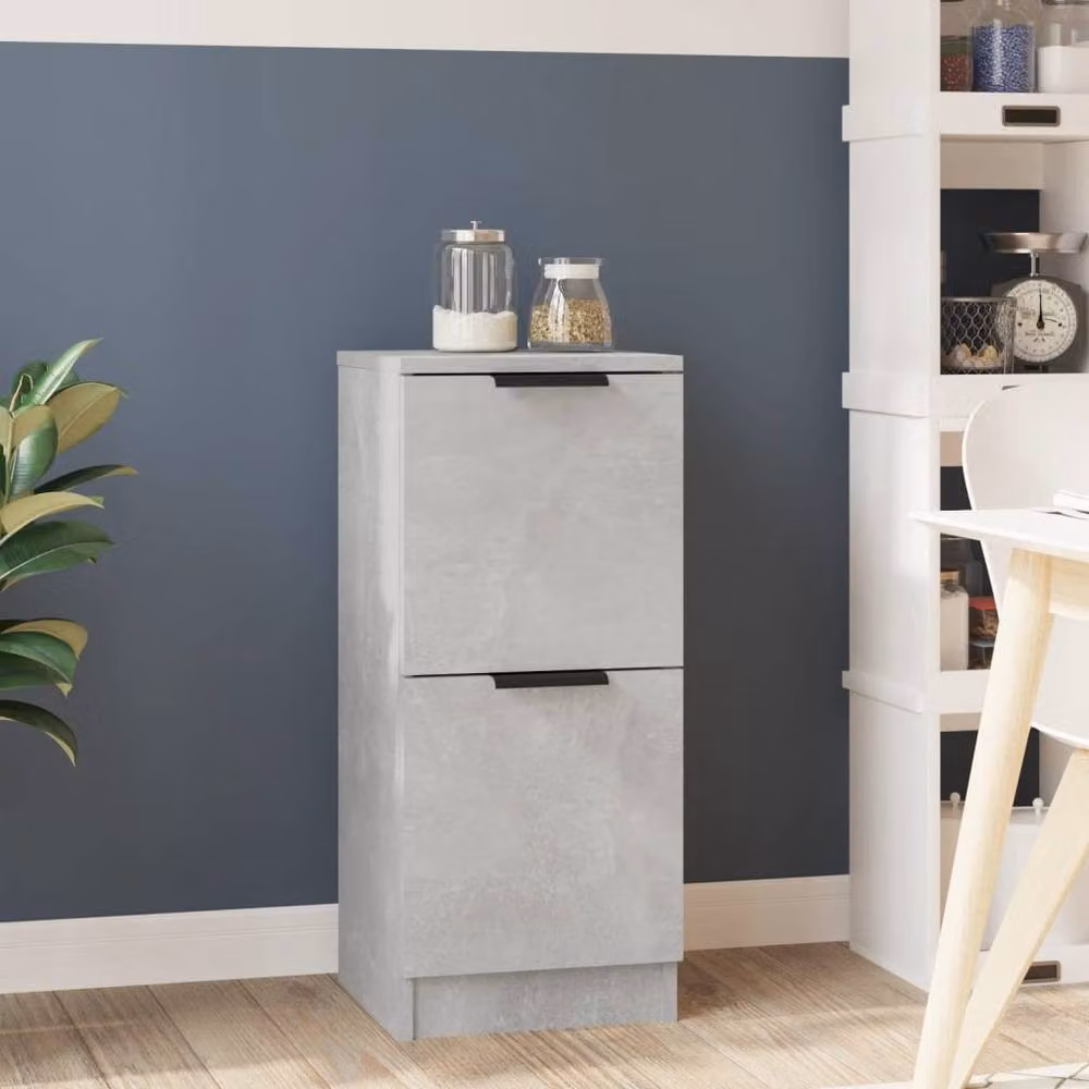 Berkfield Home Sideboard in Concrete Grey, MDF, W/D/H: 30 x 30 x 70 cm – 2