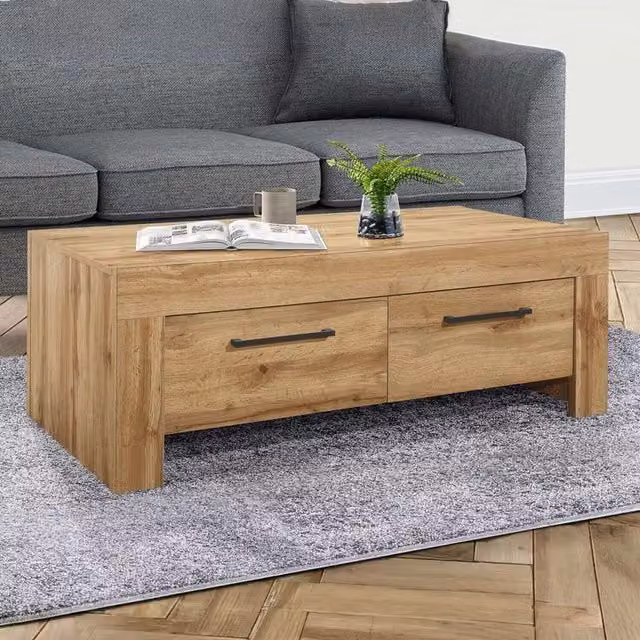 Birlea Compton 4 Drawer Coffee Table in Oak Brown