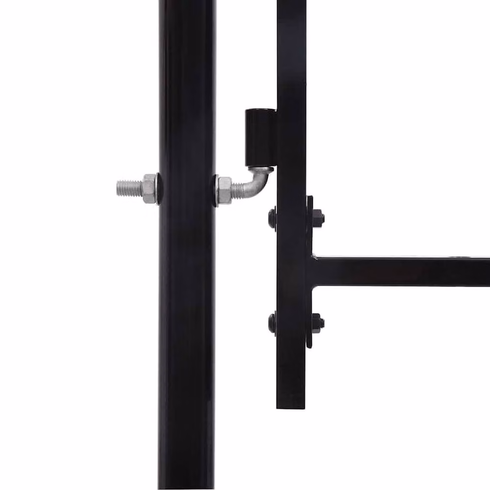 Berkfield Home Single Door Steel Fence Gate with Arched Top, Black, W: 120 cm, H: 100 cm – 5