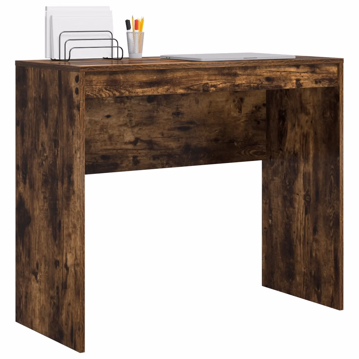 Berkfield Home Modern Writing Desk in Brown Smoked Oak, W/D/H: 90 x 40 x 76 cm – 3