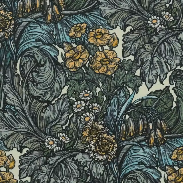 HOUSE Llewelyn-Bowen Hedgerovia Printed Velvet Fabric Tropicana in Blue, Green, Yellow and Multicolour