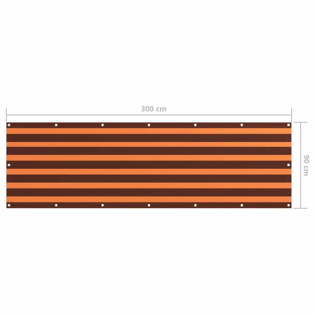 Berkfield Home Balcony Screen in Orange and Brown Oxford Fabric, W: 90 cm, L: 300 cm – 3