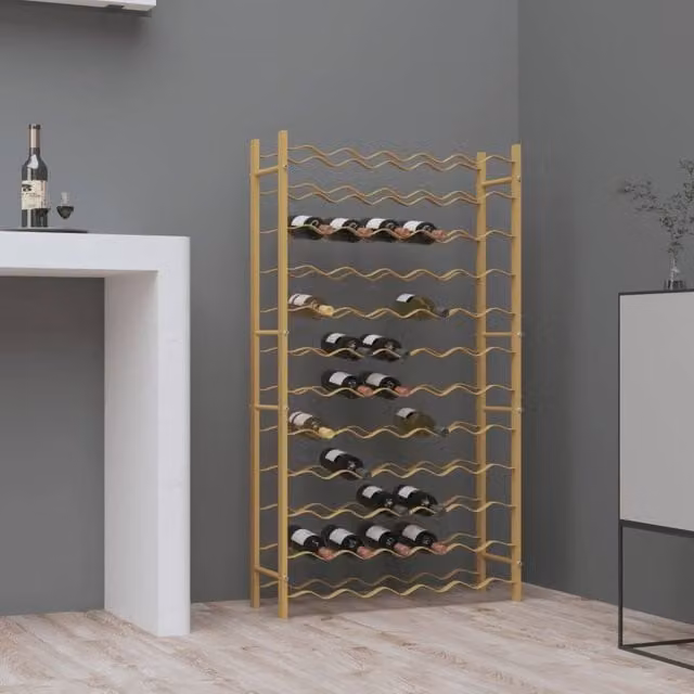 Berkfield Home Gold Metal Wall Mounted Wine Rack for 72 Bottles – 1
