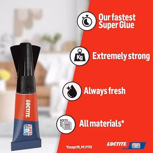 Loctite Universal Super Glue, Transparent All Purpose Adhesive, 3 x 1g – 3