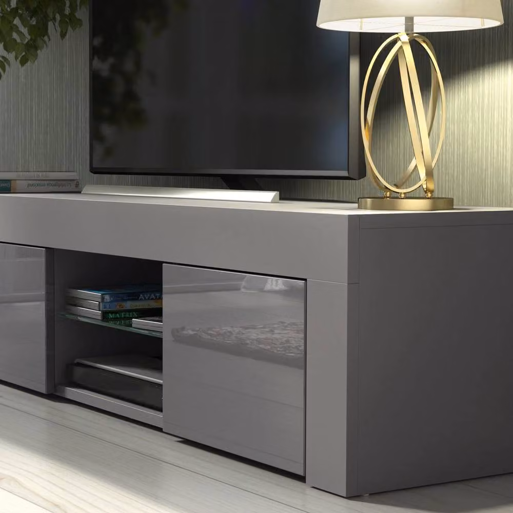 FORGEVIO Modern TV Stand Cabinet Sideboard in Matt Dark Grey – 5