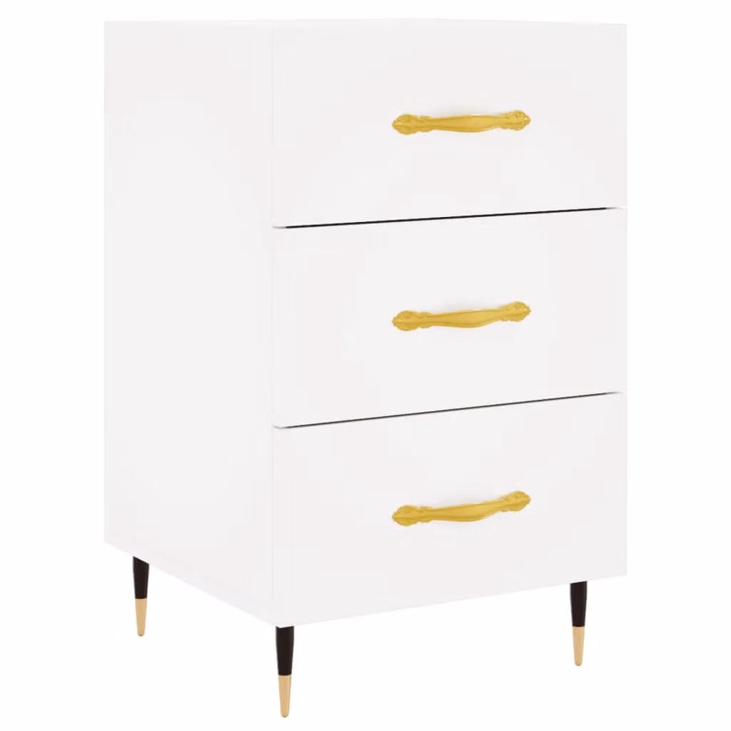 Berkfield Home White Modern Bedside Cabinet W/D/H: 40 x 40 x 66 cm – 2