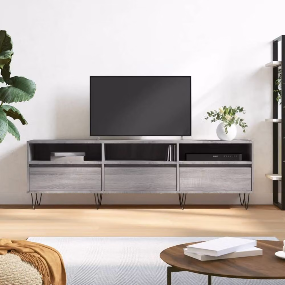Berkfield Home Grey Sonoma TV Cabinet W/D/H: 150 x 30 x 44.5 cm – 2