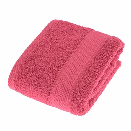 Homescapes Pink Turkish Cotton Hand Towel, 500 GSM, Fluffy and Quick-Drying