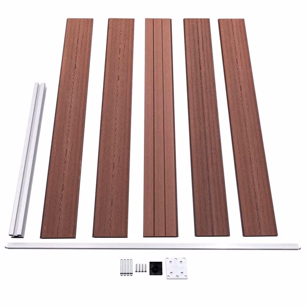 Berkfield Home Garden WPC Fence, Brown, W: 175 cm, H: 105 cm – 4