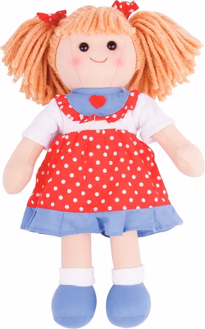 Bigjigs Toys Emily Doll Medium Red Fabric Character