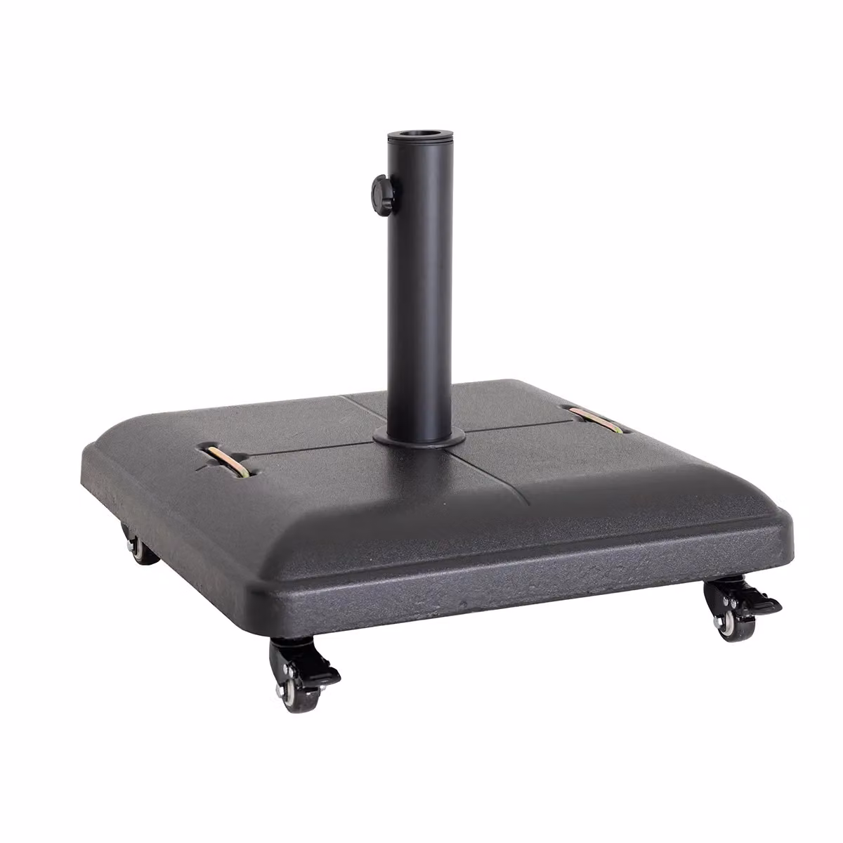 Charles Bentley Black Square Concrete Parasol Base with Wheels – 4