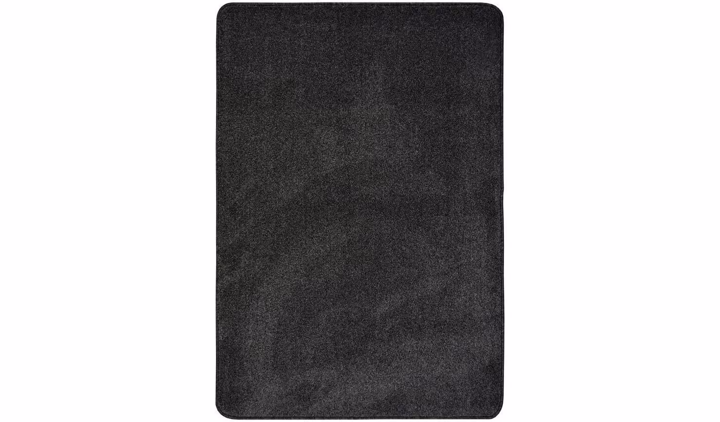 Homemaker Relay Plain Charcoal Short Pile Woven Rug, W: 100 cm, L: 145 cm