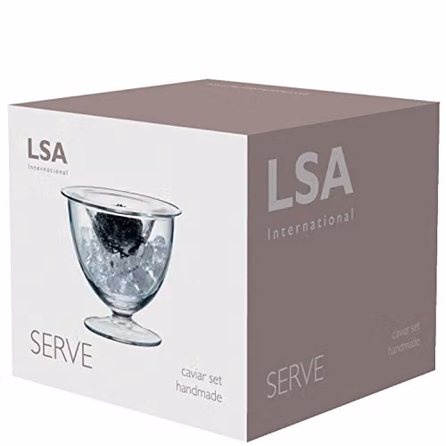 LSA International Serve Caviar Set, Transparent Mouthblown and Handmade Glass, Diameter: 14 cm – 2