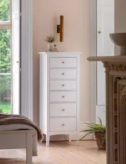 Gallery Direct Hastings 6 Drawer Tall Chest in Soft White