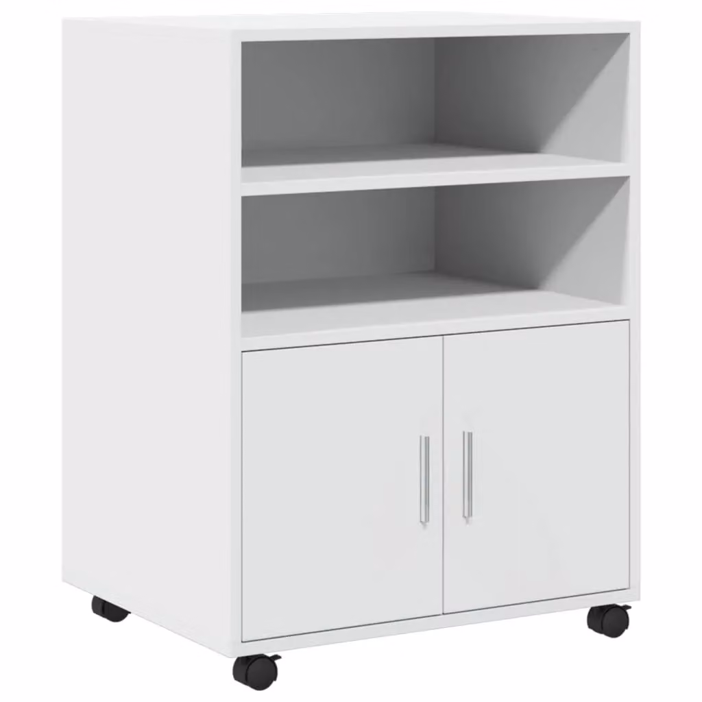 Berkfield Home White Rolling Cabinet in MDF, W/D/H: 60 x 48 x 81 cm – 2